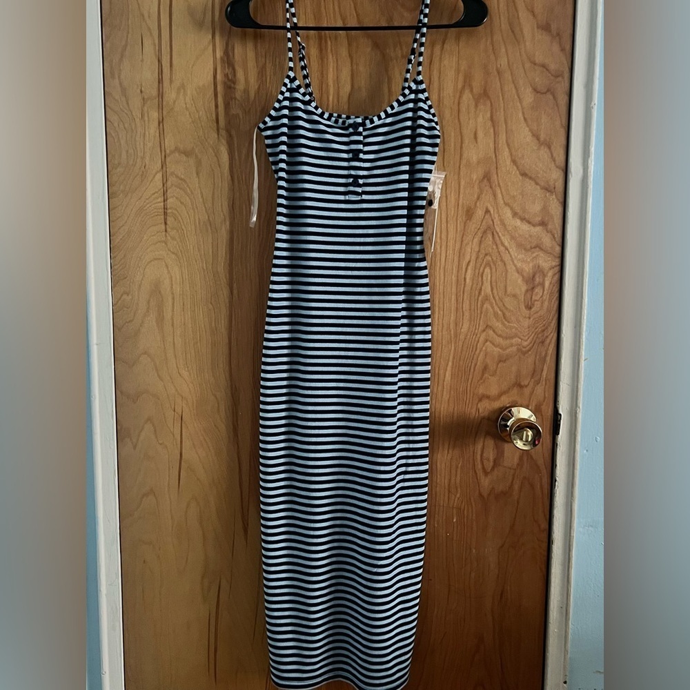 No Boundaries Navy and Black Striped Apparel